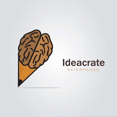 Brain brand with the title 'Ideacrate logo'