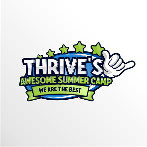 Summer camp design with the title 'Thrive's Awesome Summer Camp'