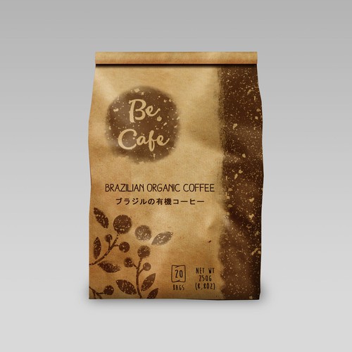 Japanese packaging with the title 'Be Café / Coffee bag'