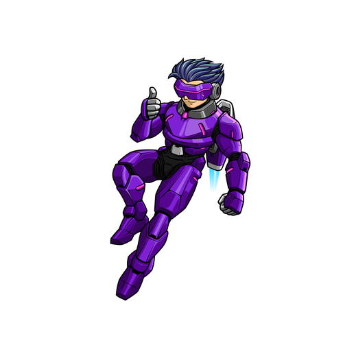 Machine design with the title 'Futuristic Armored Character'