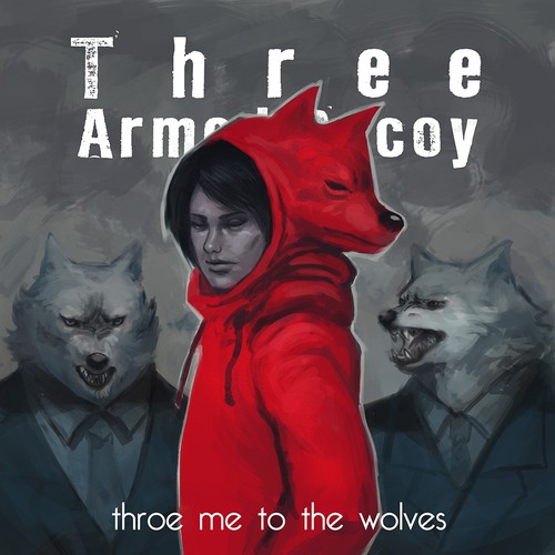 Wolf artwork with the title 'Little Red Riding Hood and the Wolf'