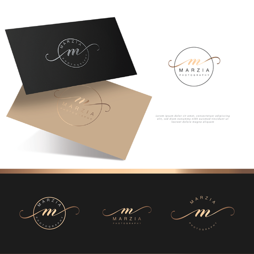 Luxurious logo with the title 'Marzia photography'
