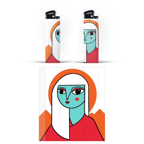 Modern illustration with the title 'Cricket Lighters - The Modernist '