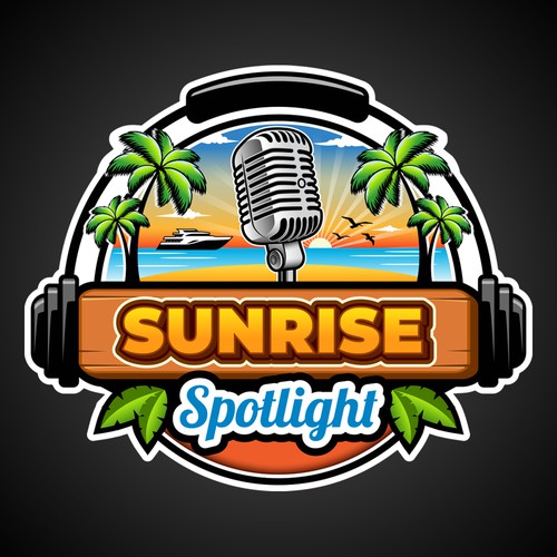 Headphone logo with the title 'Summer Beach Podcast'
