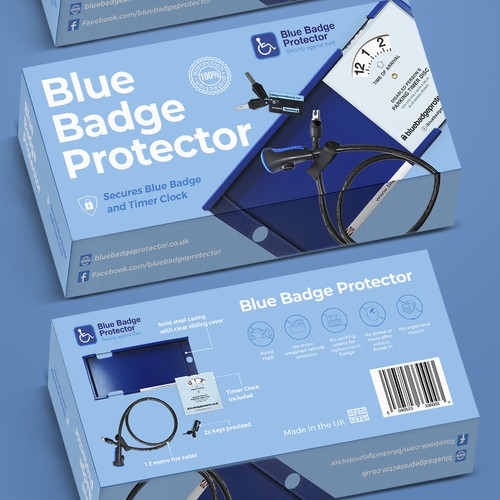Device packaging with the title 'package and Logo design'