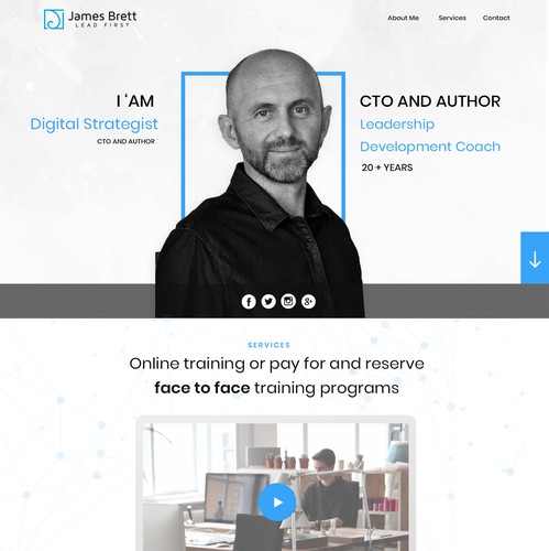 White website with the title 'Design Concept for James-brett.com'