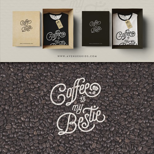 Coffee t-shirt with the title 'Coffee T Shirt Typography Logo Design'