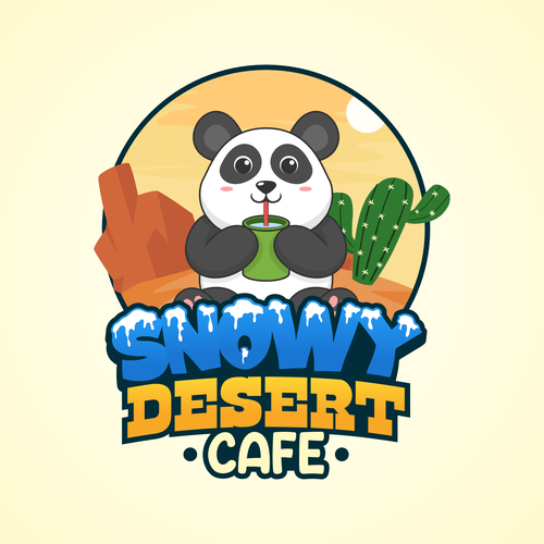 Desert logo with the title 'Eye-catching logo for Snowy Desert Cafe'