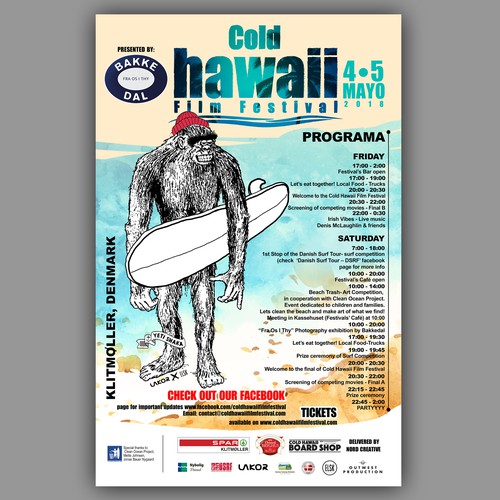 Pottery design with the title 'COLD HAWAII FILM FESTIVAL'