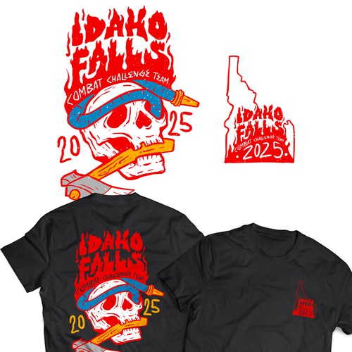 Band t-shirt with the title 'Grunge Distressed Skulls T-Shirt'