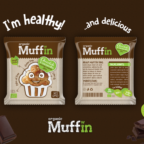 Craft label with the title 'Organic, healthy, vegan product.'