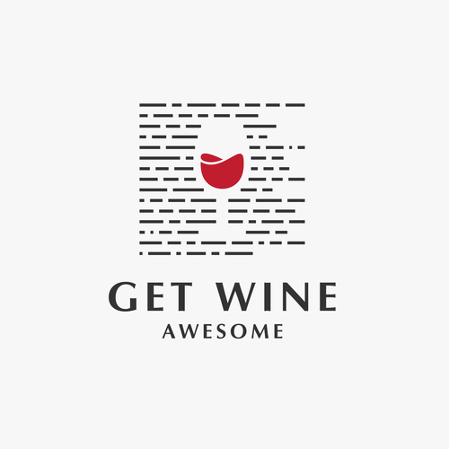Writing logo with the title 'Create the logo for Get Wine Awesome, a company that will be the way people get wine smart.'