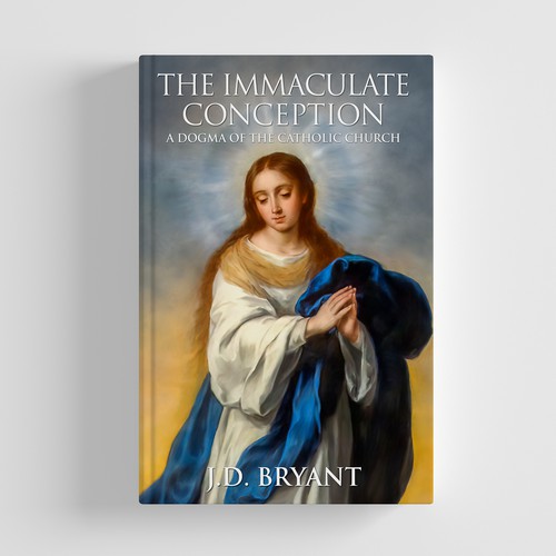 Painting book cover with the title 'The Immaculate Conception Book Cover Design POP'