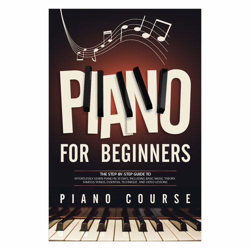 Music book cover with the title 'Book cover for piano'