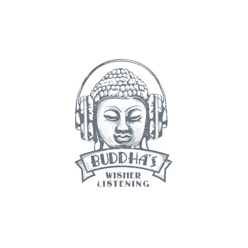 Headphone logo with the title 'Buddha Logo'