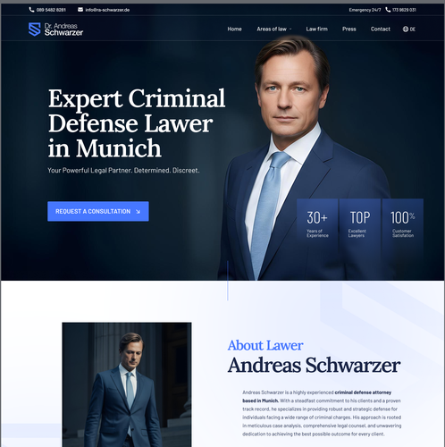 Law office design with the title 'Law firm Website'