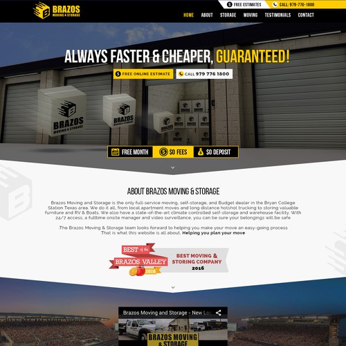 Creative website with the title 'logistic and storage minimal website with high contrast'