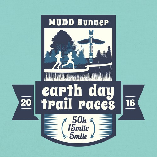 Earth t-shirt with the title 'T-shirt Design for MUDD Runner Earth Day Trail Races.'