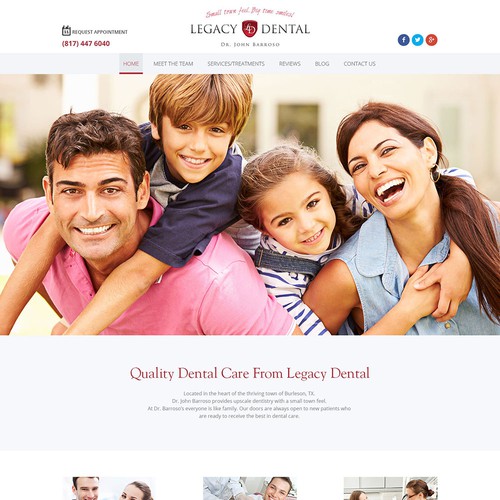 Dental website with the title 'Website Design'