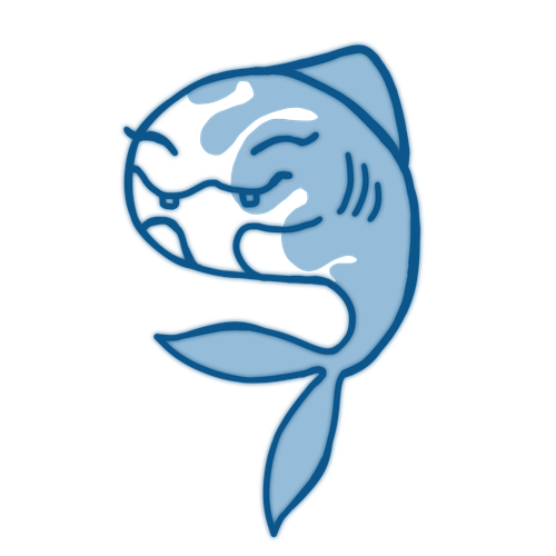 Shark illustration with the title 'uwu..?'