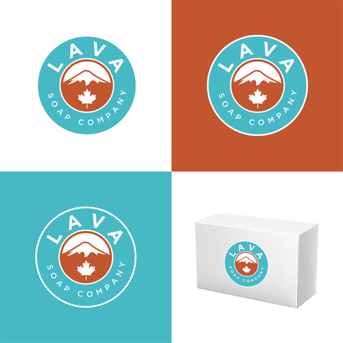 Volcano design with the title 'A volcano concept logo design for a soap and beauty company'