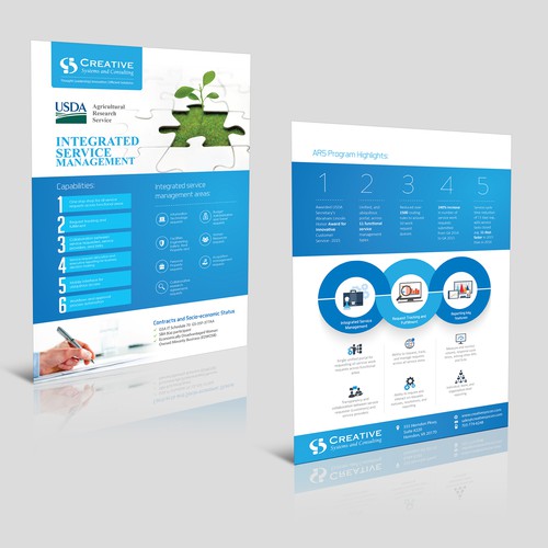 White and blue design with the title 'Infographic brochure for vishal.khera'