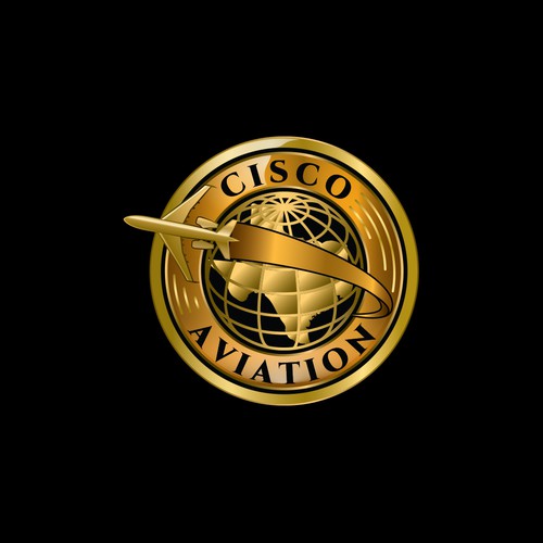 Airplane logo with the title 'Logo For Cisco Aviation'
