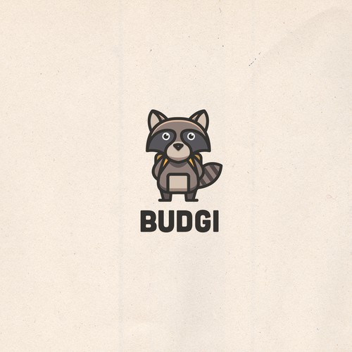 Swimming logo with the title 'racoon'