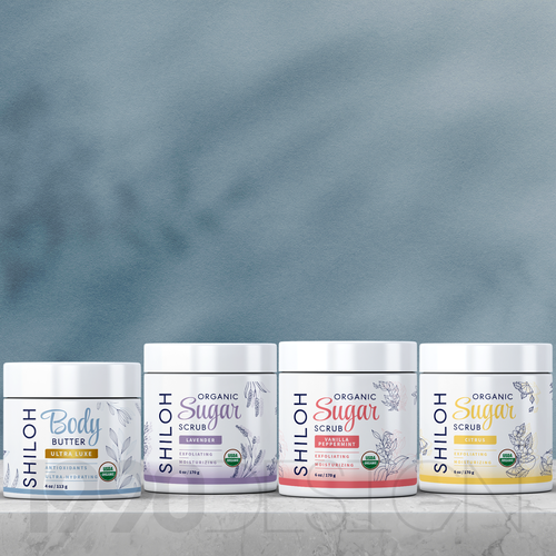 Organic label with the title 'Products line designed for Shiloh Soap'