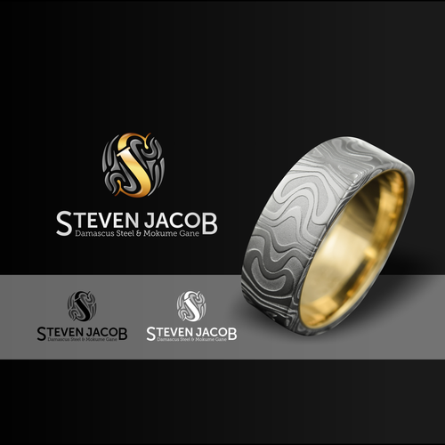 Gold jewelry logo with the title 'STEVEN JACOB'