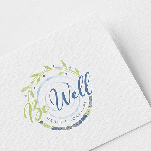 Nutritionist logo with the title 'Be Well Health Coaching'