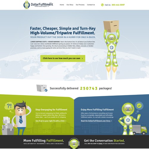 Internet website with the title 'Creative Website Design For Dollar Fulfillment Co'