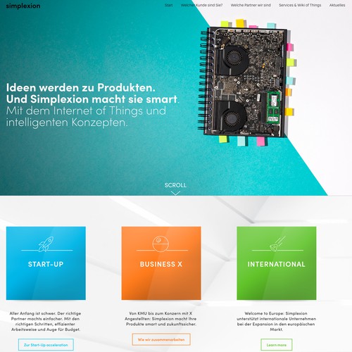 IoT design with the title 'Simplexion Website redesign'