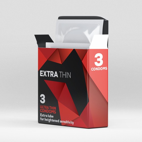 Mockup packaging with the title 'Condom Packgaging'