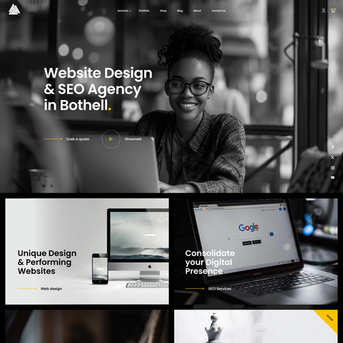 Digital website with the title 'Landing page for Digital Agency'