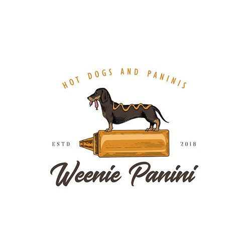 Hot dog logo with the title 'Weenie Panini'
