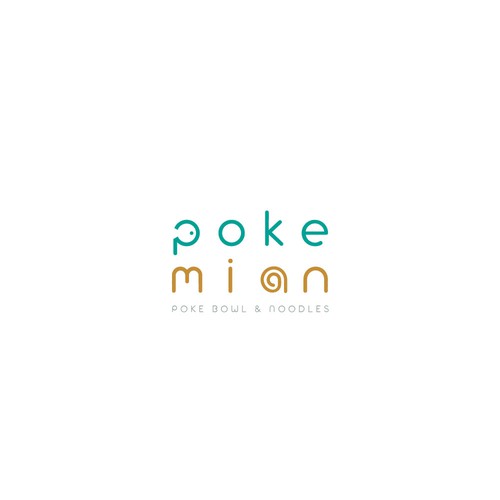 Noodle logo with the title 'Logo Design for Poke Mian'