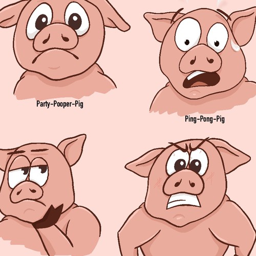 Expressive design with the title 'Character Design Mockups'