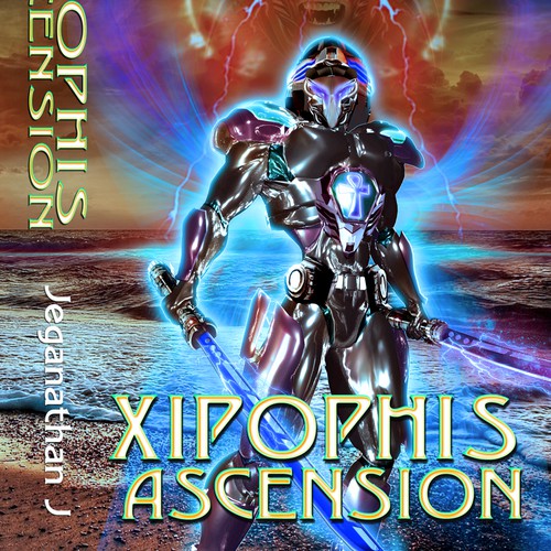 Robot design with the title 'Sci-Fi cover design'