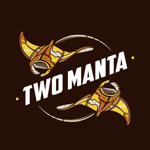 Cardboard design with the title 'Steampunk design for Two Manta.'