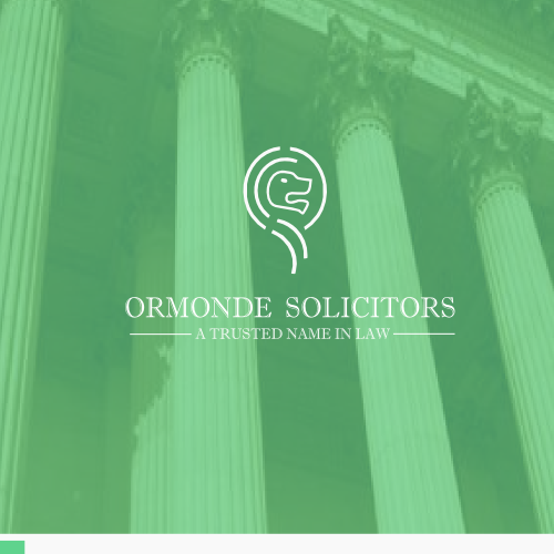 Abstract circle logo with the title 'Ormonde Solicitors'