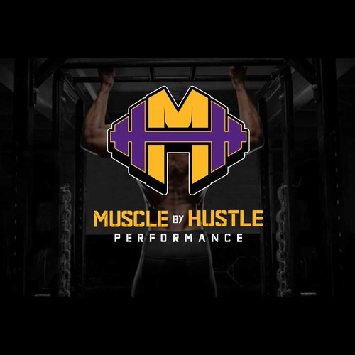 Performance logo with the title 'MUSCLE BY HUSTLE'