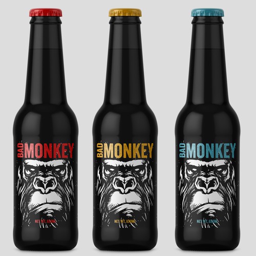 Beer can design with the title 'Bad Monkey | Glass Bottle Design'