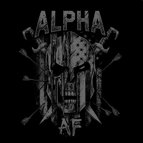 Badass design with the title 'ALPHA  AF'