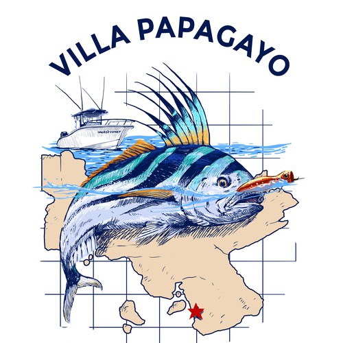 Sports t-shirt with the title 'Villa  Papagayo'