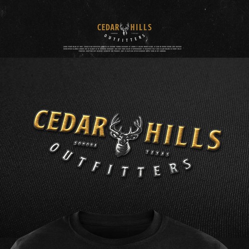 Hunting logo with the title 'Cedar Hills Outfitters'
