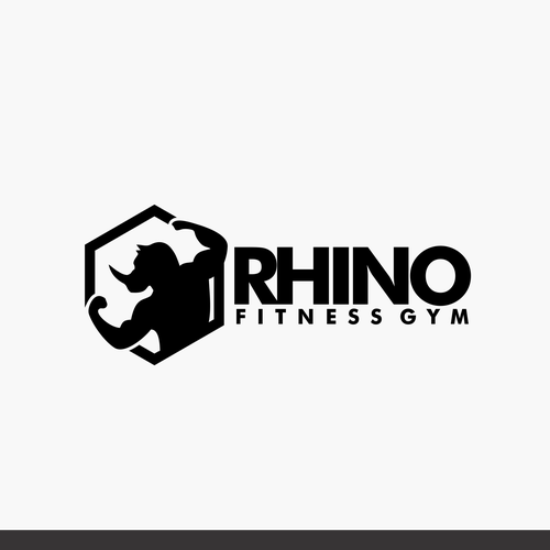 Rhino logo with the title 'muscle rhino '