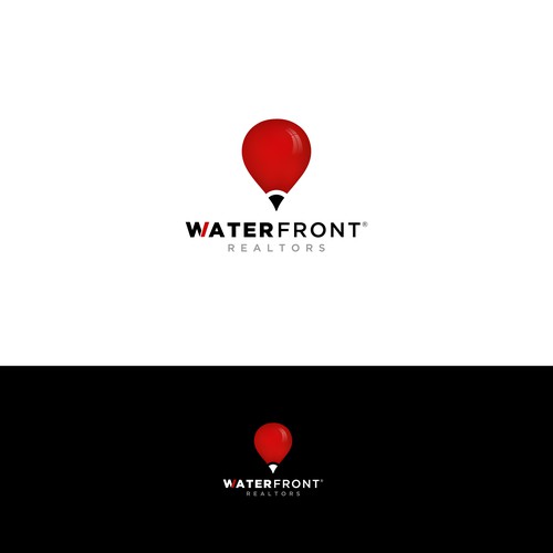 Hot air balloon design with the title 'Logo contest Waterfront'