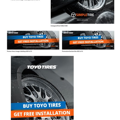 Hero image & Banners for Toyo Tires marketing campaign