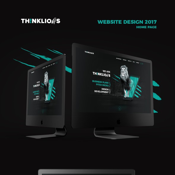 Application website with the title 'Thinklions home page concept'